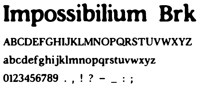 Impossibilium BRK font